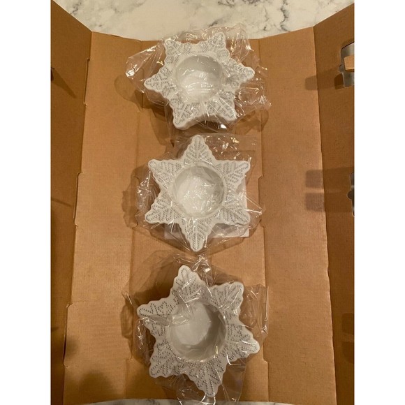 PARTYLITE #P7121 / SNOW DRIFTERS / FLOATING SNOWFLAKE TEALIGHT HOLDERS / RETIRED - Picture 3 of 3